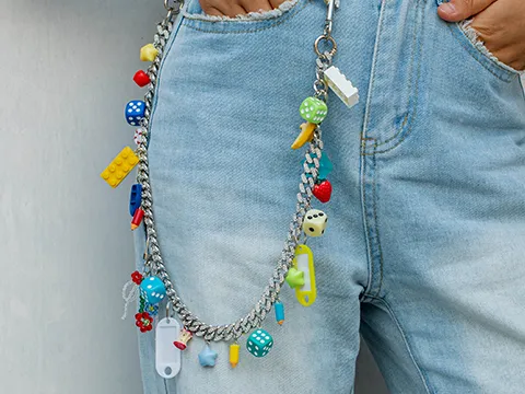 Cuban Chain for Pant Chain with Resin Charm