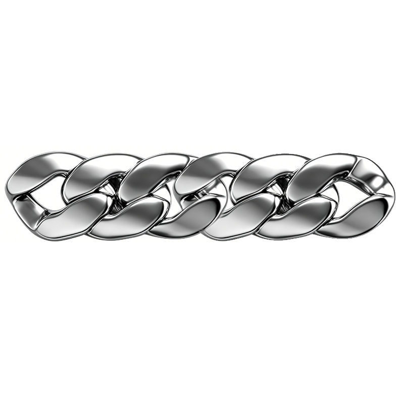 304 stainless steel 7.5mm cuban chain shown in a standardw product view